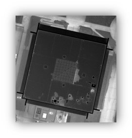 IR aerial image with evidence of moisture under roof surface