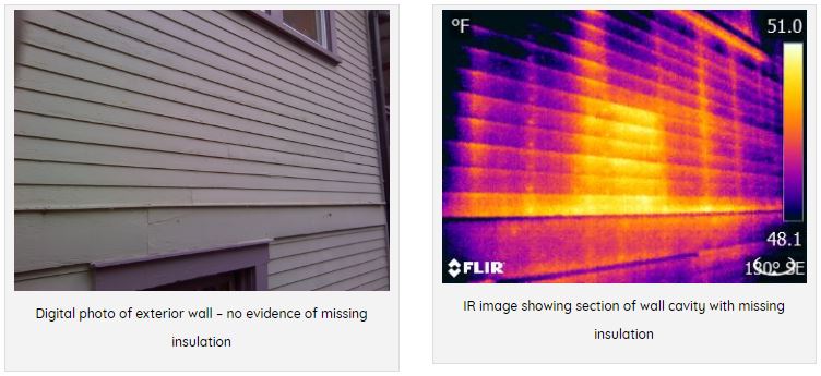 Thermal imaging shows missing piece of Insulation